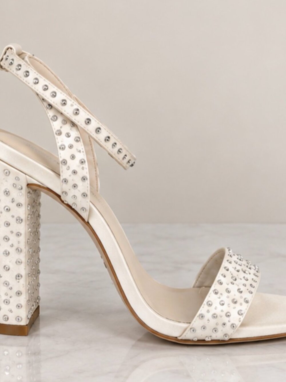 Stuart Weitzman Nudist Shine Block 75 Crystal-Embellished Sandals – Ivory/Cream
